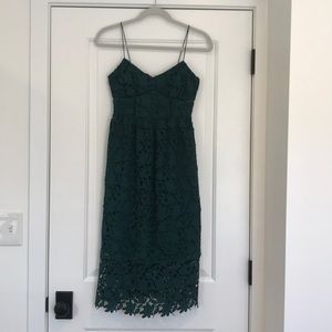 CLUB MONACO green lace dress.